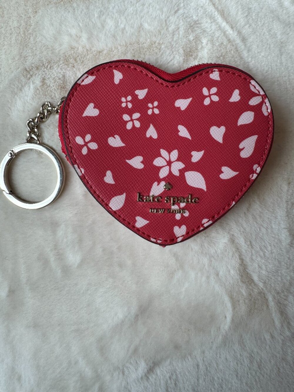 Kate Spade Staci Heart Printed Coin Case Bag Charm - Excellent Condition!